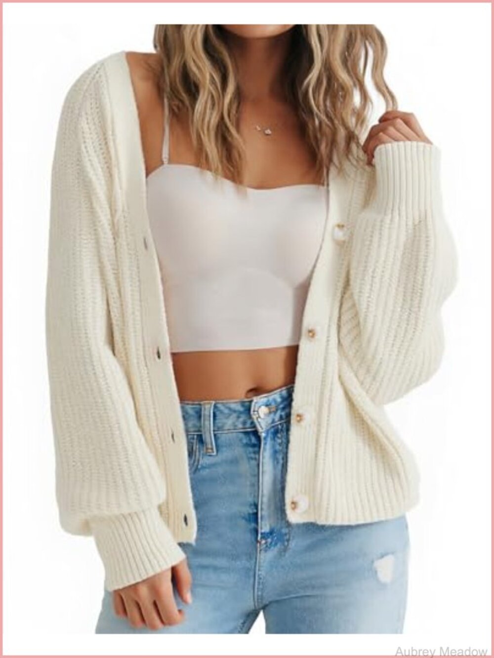 Women Long Sleeve Button Down Oversized Knit Cardigan Sweater